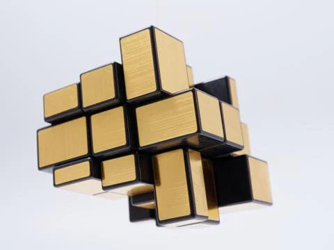 3d cubes of different sizes in a pyramid on a white background Illustrazione stock