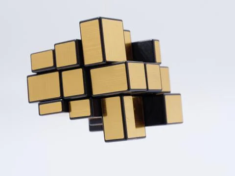 3d cubes of different sizes in a pyramid on a white background Stock Illustration