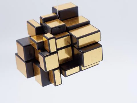 3d cubes of different sizes in a pyramid on a white background Stock Illustration