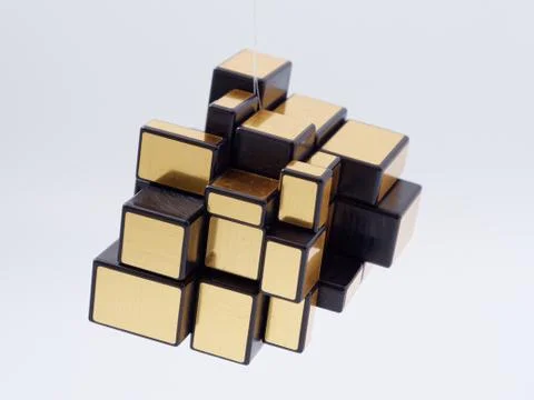 3d cubes of different sizes in a pyramid on a white background Stock Illustration