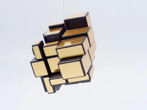 3d cubes of different sizes in a pyramid on a white background Stock Illustration