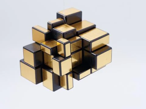 3d cubes of different sizes in a pyramid on a white background Stock Illustration
