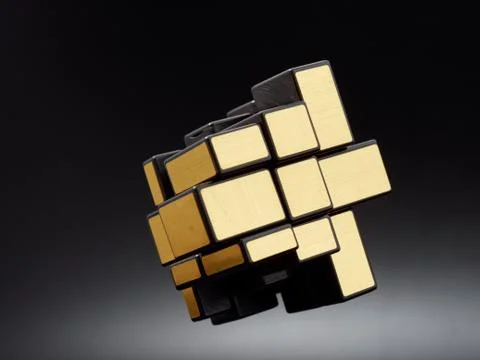 3d cubes of different sizes in a pyramid on a dark background Stock Illustration