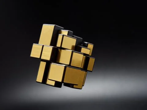 3d cubes of different sizes in a pyramid on a dark background Stock Illustration