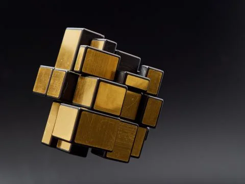 3d cubes of different sizes in a pyramid on a dark background Stock Illustration