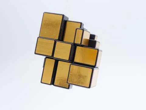 3d cubes of different sizes in a pyramid on a white background Stock Illustration