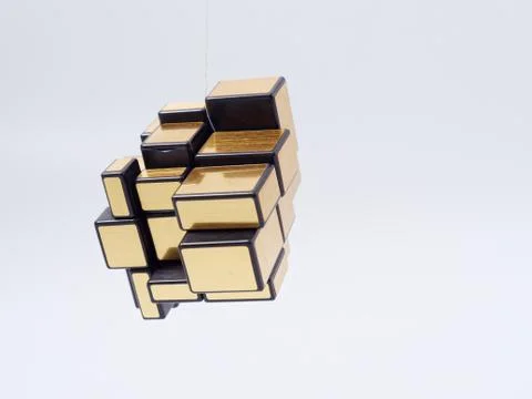 3d cubes of different sizes in a pyramid on a white background Stock Illustration