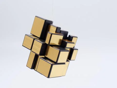 3d cubes of different sizes in a pyramid on a white background Stock Illustration