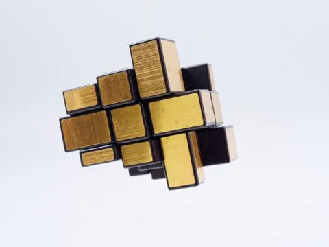 3d cubes of different sizes in a pyramid on a white background Stock Illustration