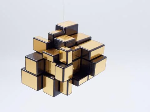 3d cubes of different sizes in a pyramid on a white background 스톡 일러스트