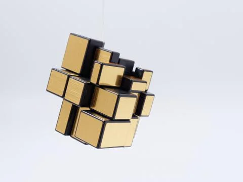 3d cubes of different sizes in a pyramid on a white background Stock Illustration