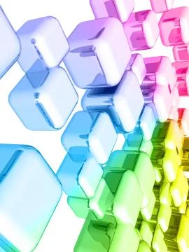 3d cubes with glossy light effects 스톡 일러스트