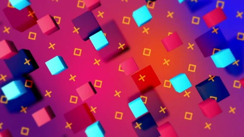 3d cubes gradient background. VJ Seamless loop background. Video stock 95882877