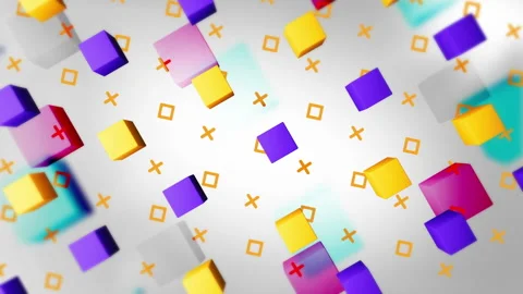 3d cubes gradient background. VJ Seamless loop background. Video stock 95882884