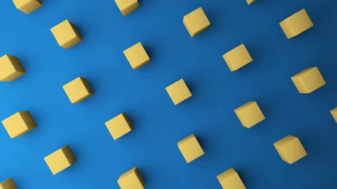 3d cubes gradient blue background. VJ Seamless loop background. Stock Footage 95882619