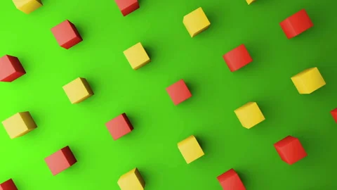 3d cubes gradient green background. VJ Seamless loop background. Stock Footage 95882677