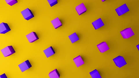 3d cubes gradient yellow background. VJ Seamless loop background. Stock Footage 95882686