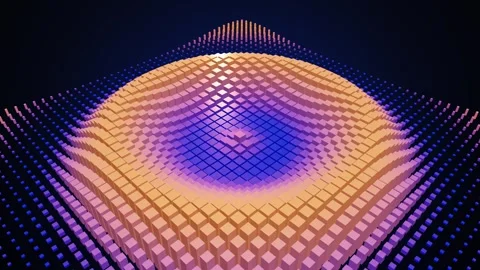 3d cubes grid undulating in concentric waves seamless loop animation Video stock 347076629