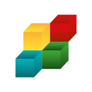 3d cubes icon Stock Illustration