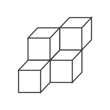 3d cubes icon Stock Illustration