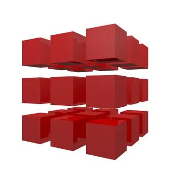 3D Cubes puzzle Stock Illustration