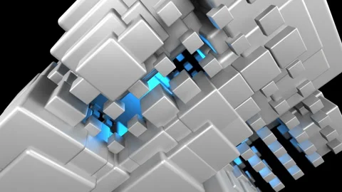 3D Cubes Rotation Loop Stock Footage 288471566