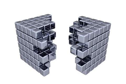3D Cubes - Separation Stock Illustration