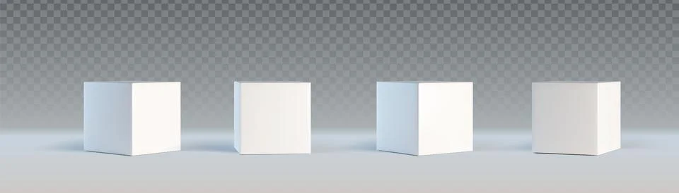 3D cubes set isolated on transparent background Stock Illustration