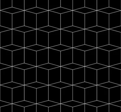 3D cubes spatial seamlessly repeatable monochrome pattern Stock Illustration