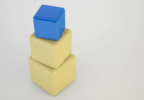 3d cubes stacking box, unique concept 스톡 일러스트