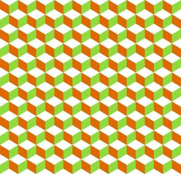3d cubes tricolor geometric background - Seamlessly repeatable Stock Illustration