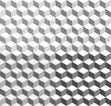 3d cubes tricolor geometric background - Seamlessly repeatable Stock Illustration