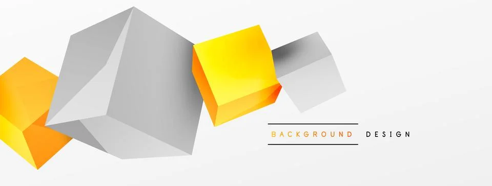 3d cubes vector abstract background. Composition of 3d square shaped basic 스톡 일러스트