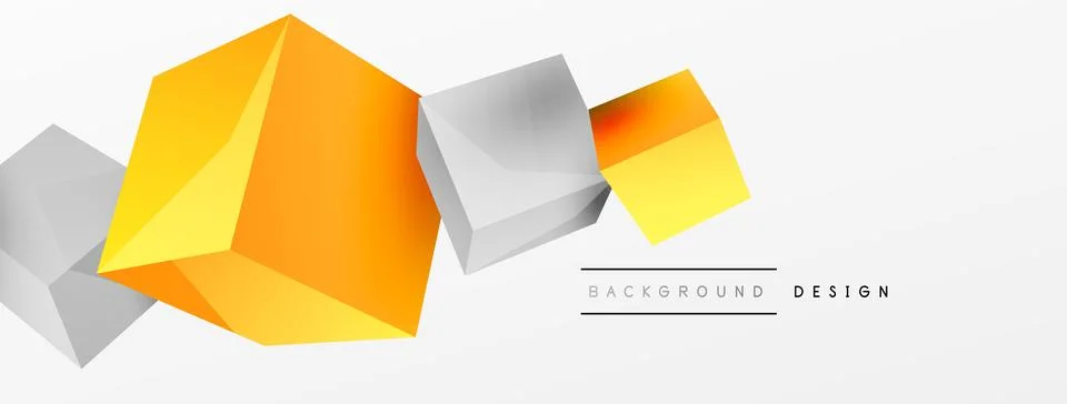 3d cubes vector abstract background. Composition of 3d square shaped basic 스톡 일러스트