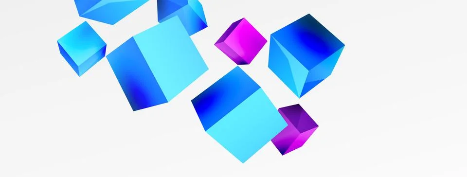 3d cubes vector abstract background. Composition of 3d square shaped basic Stock Illustration
