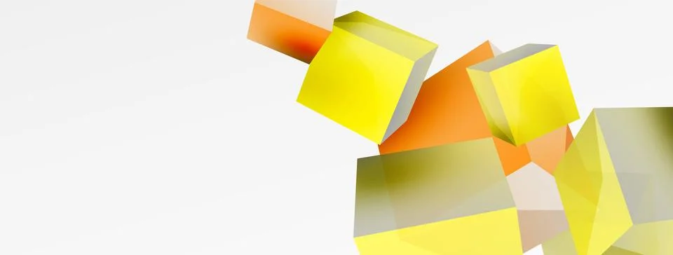 3d cubes vector abstract background. Composition of 3d square shaped basic Stock Illustration