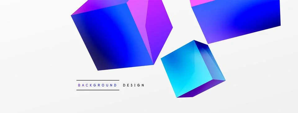 3d cubes vector abstract background. Composition of 3d square shaped basic イラスト素材