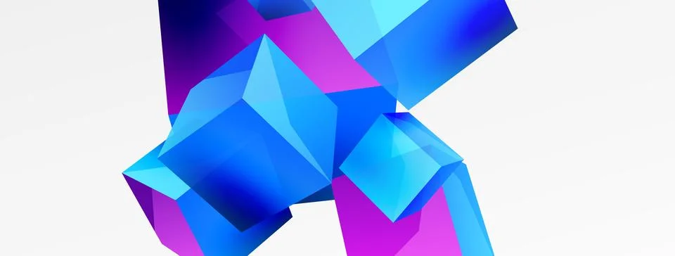 3d cubes vector abstract background. Composition of 3d square shaped basic Stock Illustration