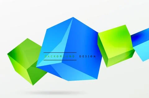 3d cubes vector abstract background. Composition of 3d square shaped basic 스톡 일러스트