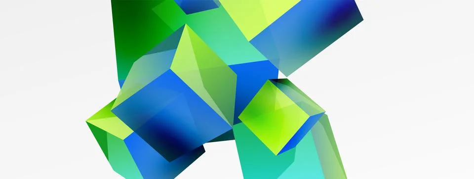 3d cubes vector abstract background. Composition of 3d square shaped basic Illustrazione stock