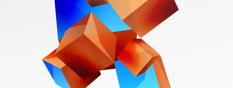 3d cubes vector abstract background. Composition of 3d square shaped basic 스톡 일러스트