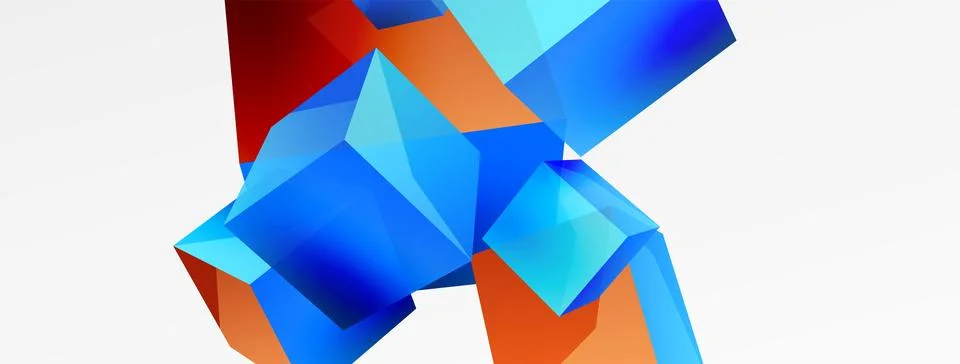 3d cubes vector abstract background. Composition of 3d square shaped basic Stock Illustration