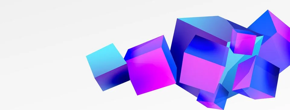 3d cubes vector abstract background. Composition of 3d square shaped basic Illustrazione stock