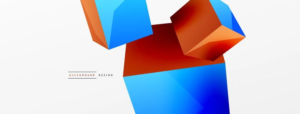 3d cubes vector abstract background. Composition of 3d square shaped basic Illustrazione stock