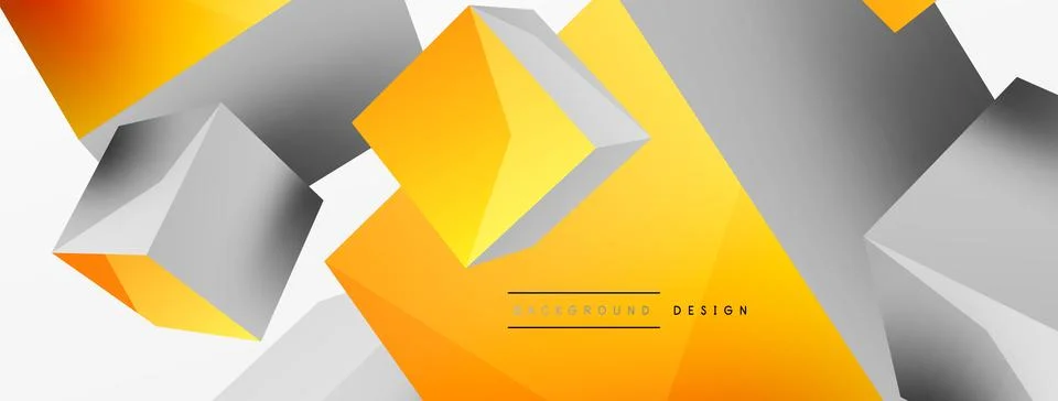 3d cubes vector abstract background. Composition of 3d square shaped basic Stock Illustration