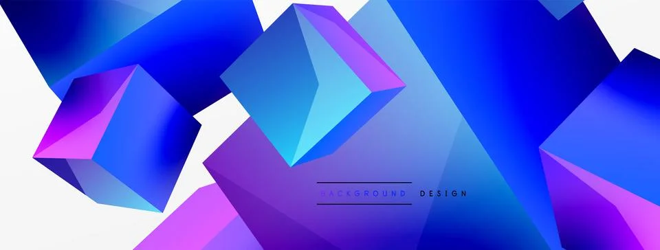 3d cubes vector abstract background. Composition of 3d square shaped basic Illustrazione stock