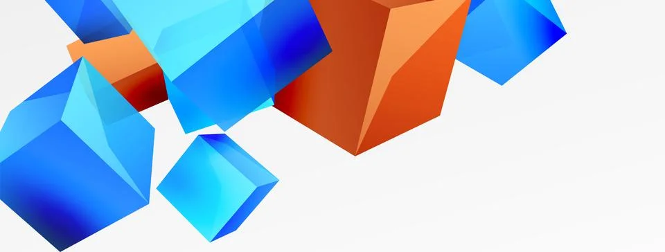 3d cubes vector abstract background. Composition of 3d square shaped basic Illustrazione stock