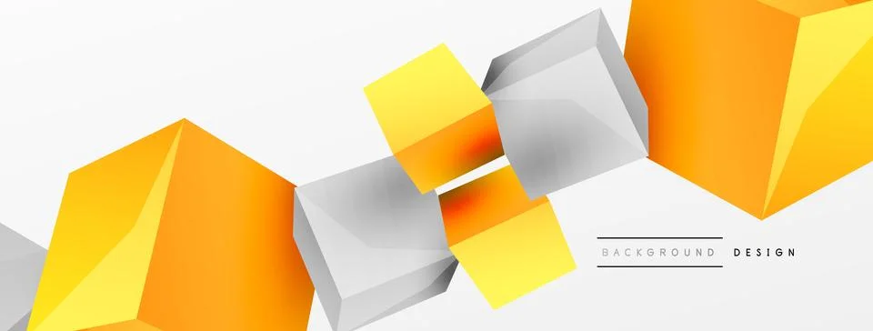 3d cubes vector abstract background. Composition of 3d square shaped basic Stock Illustration