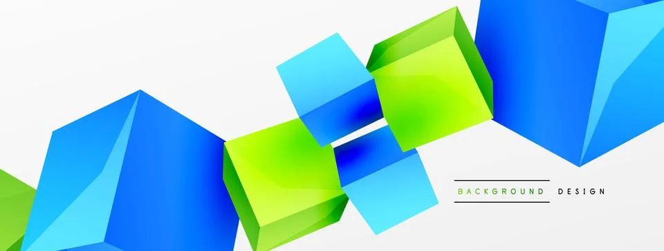 3d cubes vector abstract background. Composition of 3d square shaped basic Stock Illustration