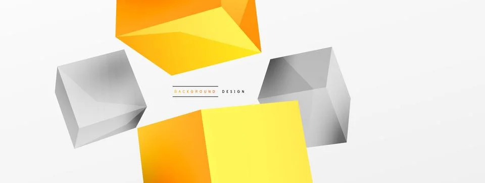 3d cubes vector abstract background. Composition of 3d square shaped basic Stock Illustration